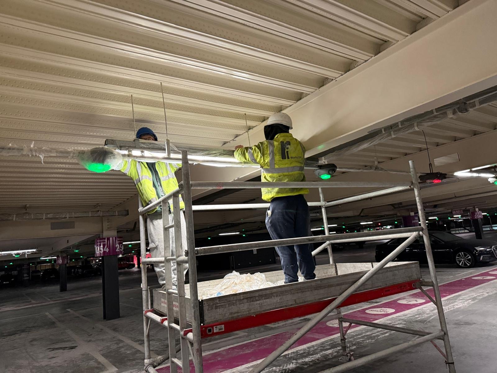 Cleaning and reinstatement works from mobile scaffold