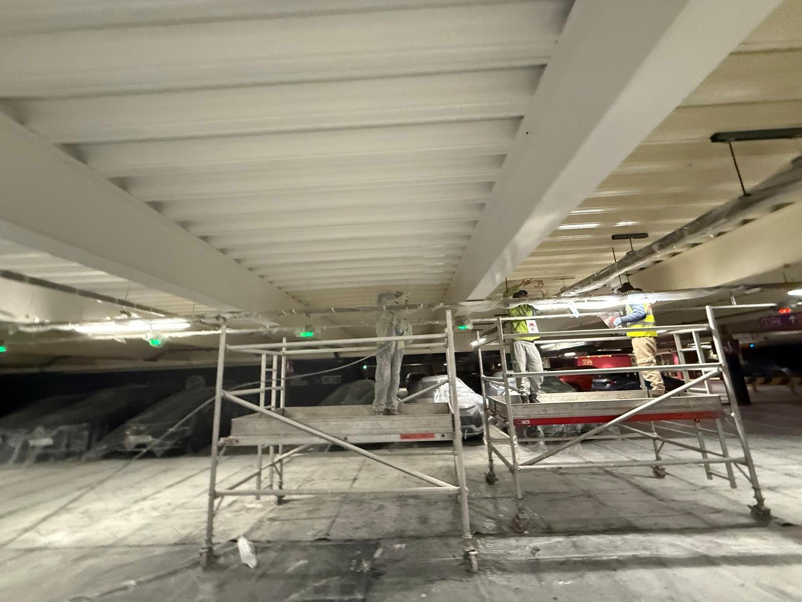 Painting works to underside of reinstated car park deck